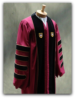 Custom designed presidential robe for Boston College designed by University Cap & Gown