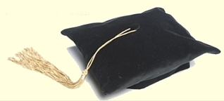 4 corner black velvet doctoral tam with gold silk tassel