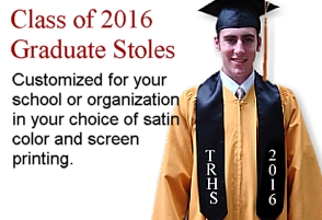 Class of 2016 graduation stoles from University Cap & Gown